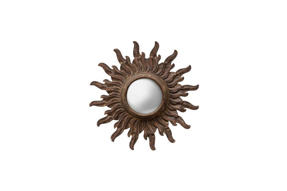 Découvrez l\'élégance brute du Miroir en bois foncé Brune