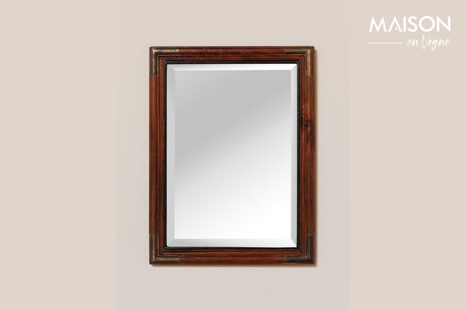 Miroir en bois foncé Laiton Chehoma