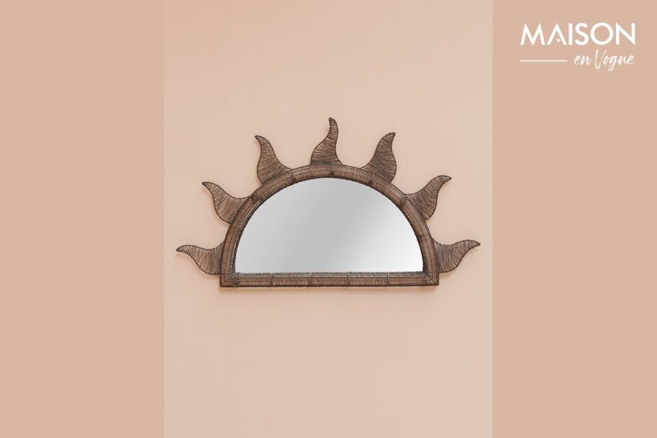 Miroir en métal marron Soleil Chehoma