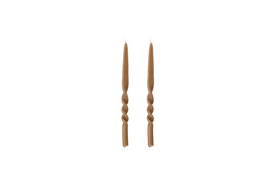 Pack de 2 bougies en parafine marron Twist Détouré