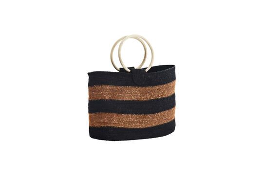 Panier en fibre naturelle noir et orange Hanbag