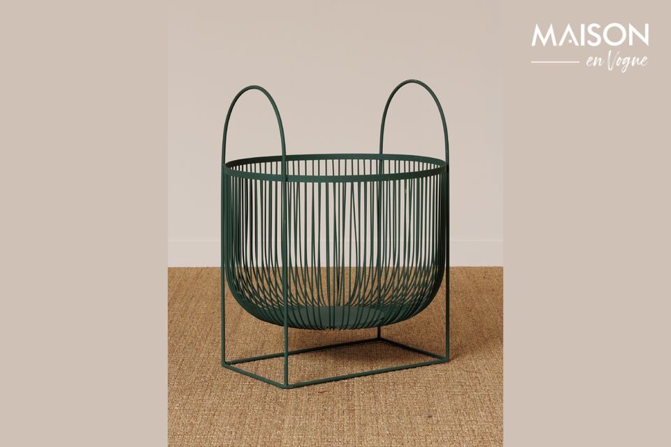 Panier en métal vert, élégant et durable, pour tout intérieur