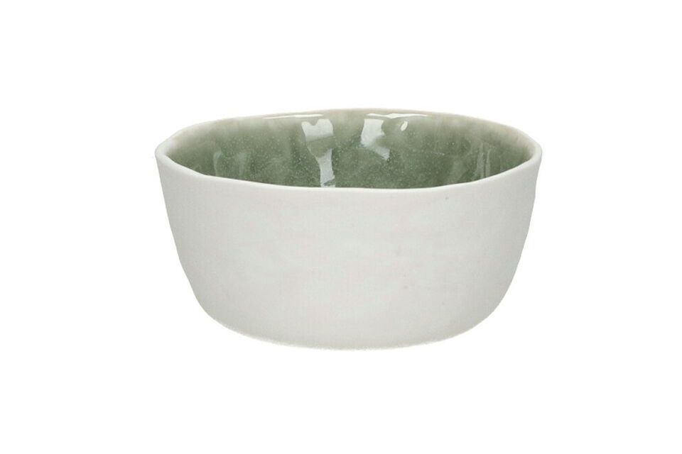 Petit bol en porcelaine blanc et vert pâle Spiro Pomax