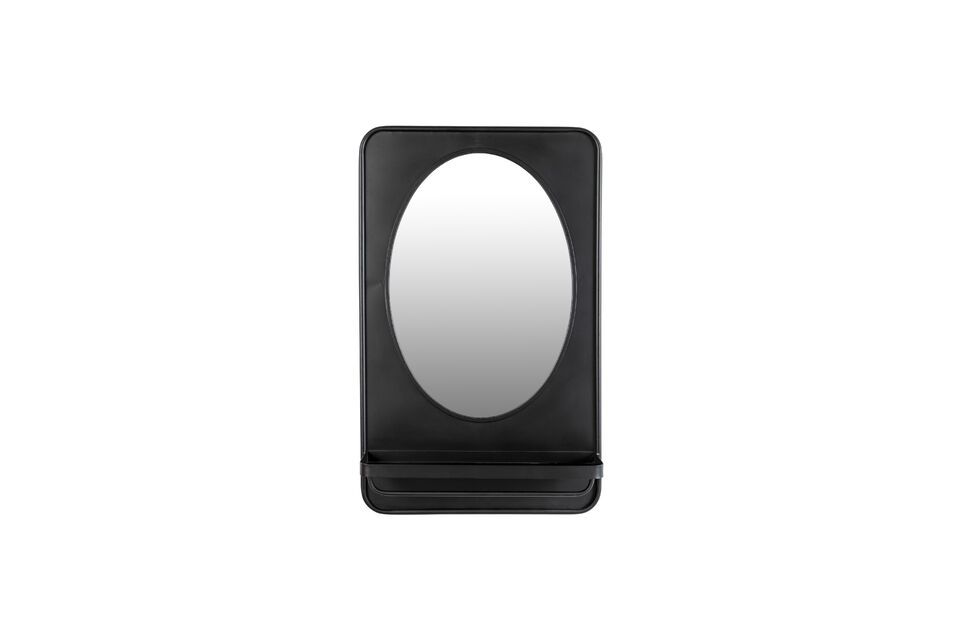 Petit miroir en fer noir Pascal White Label