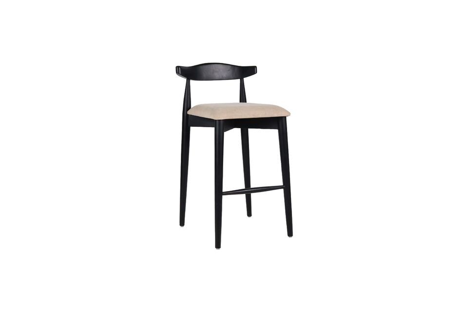 Petit tabouret de bar en bois noir Mandela Pomax