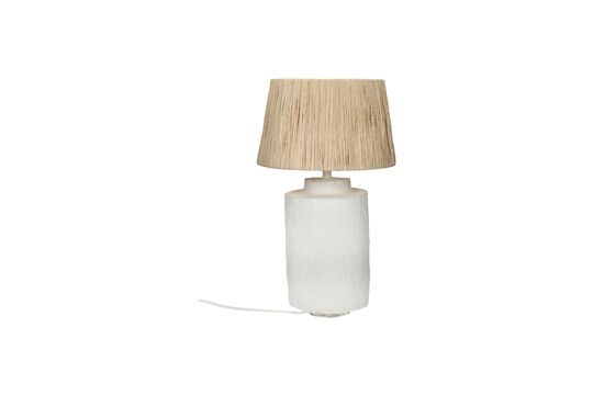 Petite lampe de table en papier mâché blanc Felisa