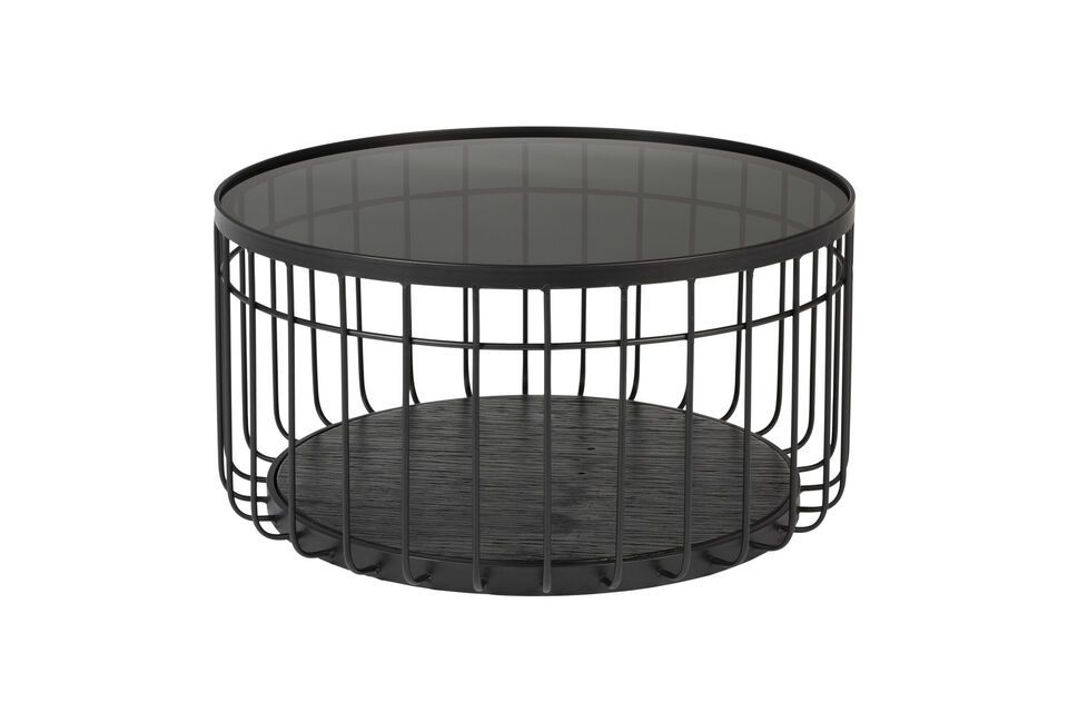 Petite table basse en verre noir Lance White Label