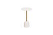 Miniature Petite table d'appoint en métal or et blanc Bianca 3