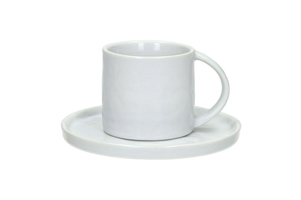 Petite tasse avec soucoupe en porcelaine blanc Porcelino White Pomax