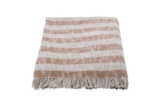 Plaid en coton blanc et marron Fold