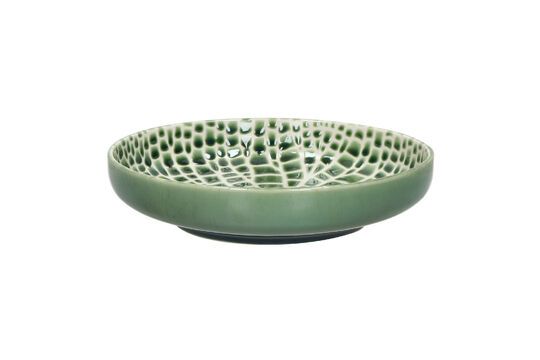 Plat en porcelaine verte Lotus Détouré