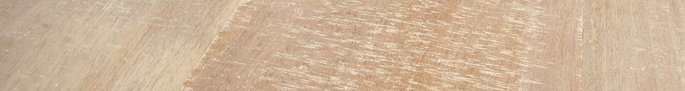 Mise en avant matière Plateau de table 180 x 90 en bois du manguier blanc Tablo