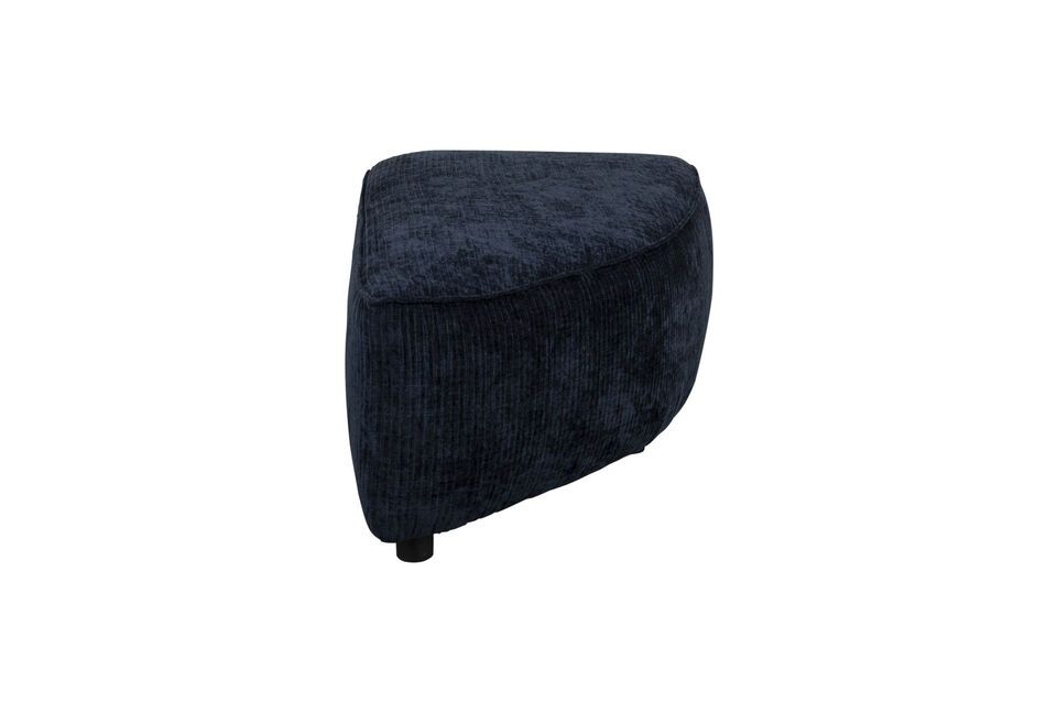 Ce pouf élégant en tissu bleu vous permet de jouer avec les configurations