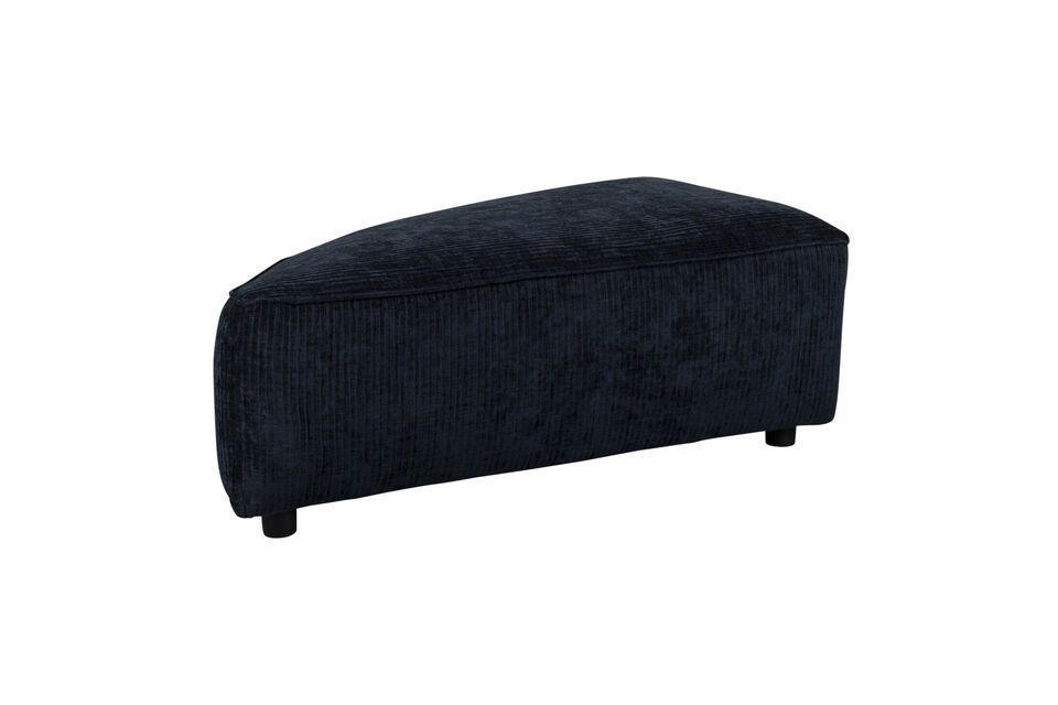 Pouf élément gauche 1 place en tissu bleu Hunter Zuiver