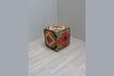 Miniature Pouf en laine multicolore Indien 1