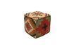 Miniature Pouf en laine multicolore Indien 2