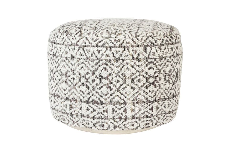 Pouf en tissu gris Liv White Label