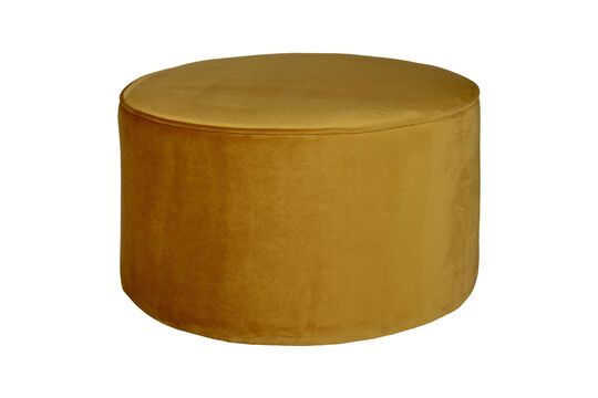 Pouf rond en velours ocre Sara