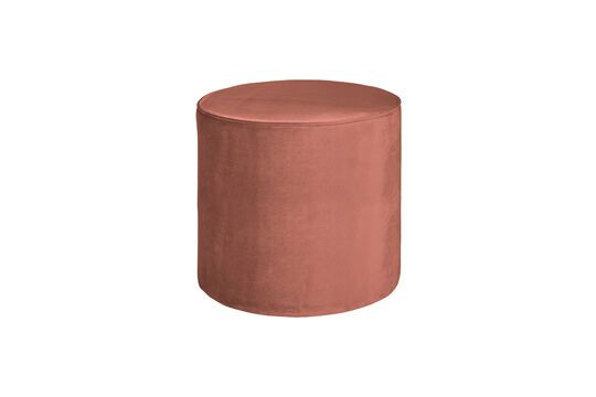 Pouf rond en velours vieux rose Sara