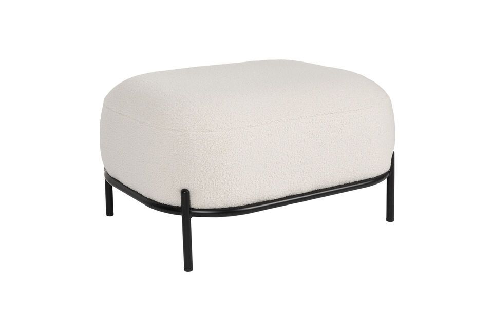 Repose-pied en tissu beige Polly White Label