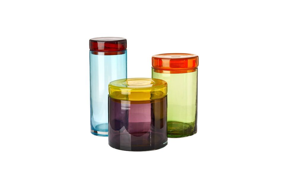 Set de  3 jarres en verre multicolore Caps Pols Potten