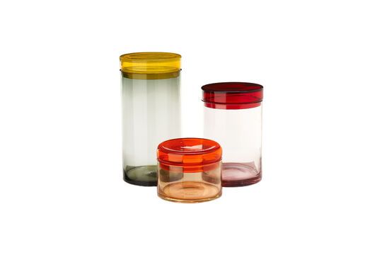 Set de  3 jarres en verre multicolore XL Caps Détouré