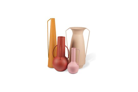 Set de 4 vases en fer recyclé rose clair h45cm Roman Détouré