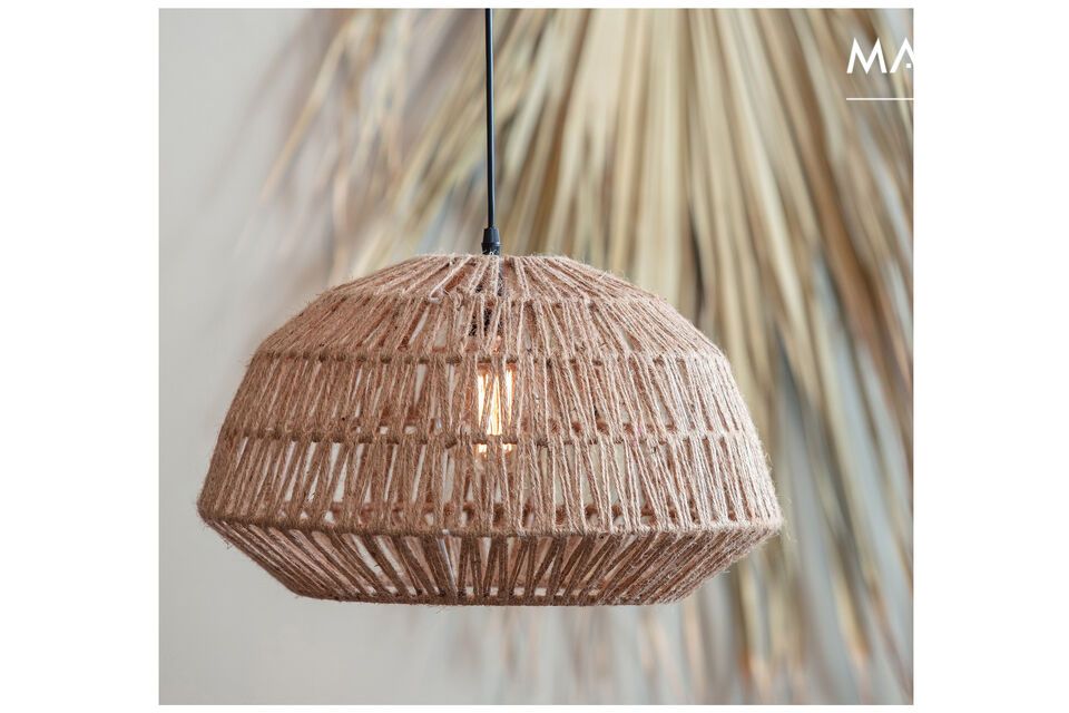 Suspension en jute beige Kace Woood