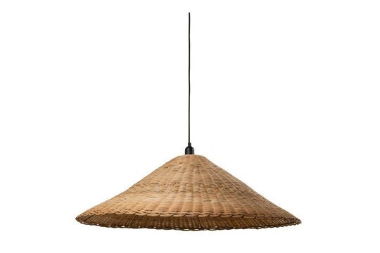 Suspension en rotin beige Chapeau