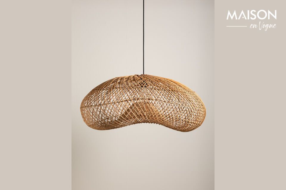 Suspension en rotin beige Nuvola Chehoma