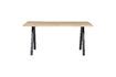 Miniature Table 160x90 en chêne massif beige avec pieds carré Tablo 1