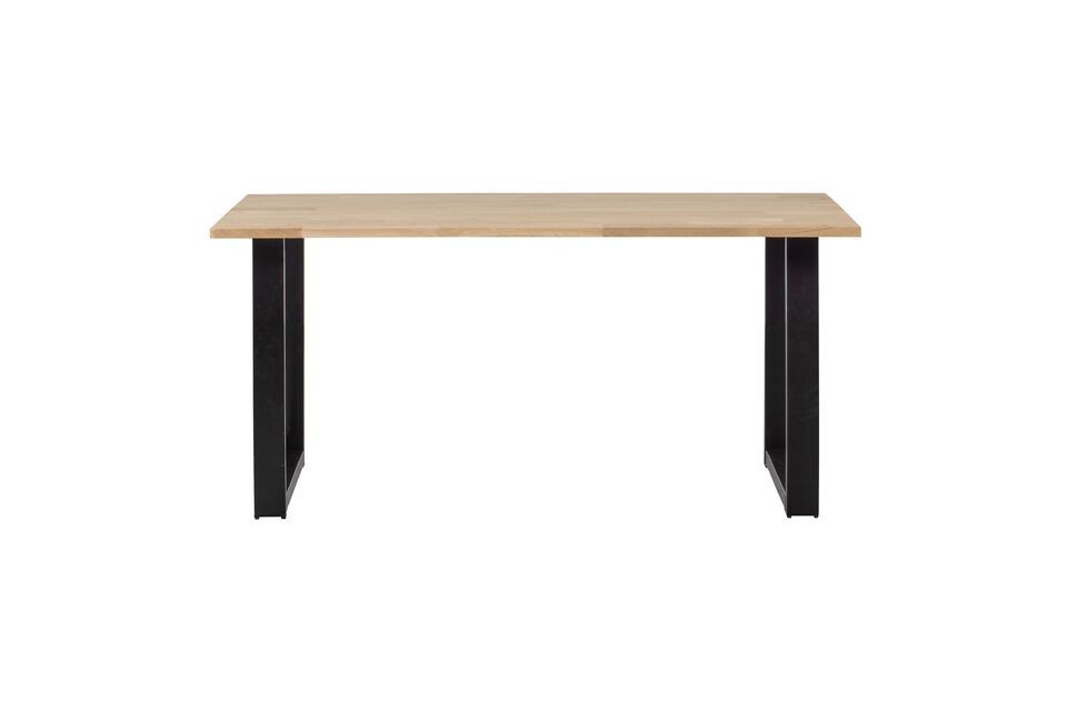 Table 180x90 en chêne massif beige avec pieds en forme de U Tablo Woood