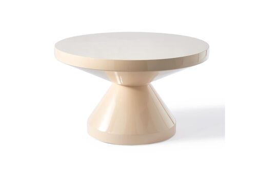 Table basse en fibre de verre beige Zig zag