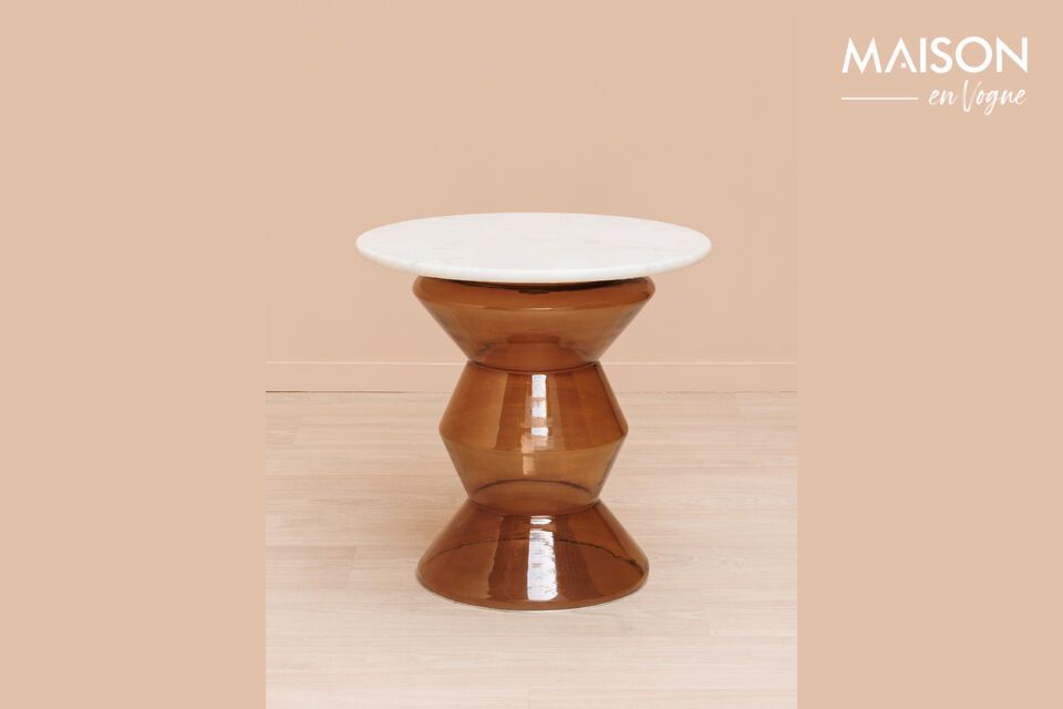 Table basse en marbre blanc et marron Gaya Chehoma