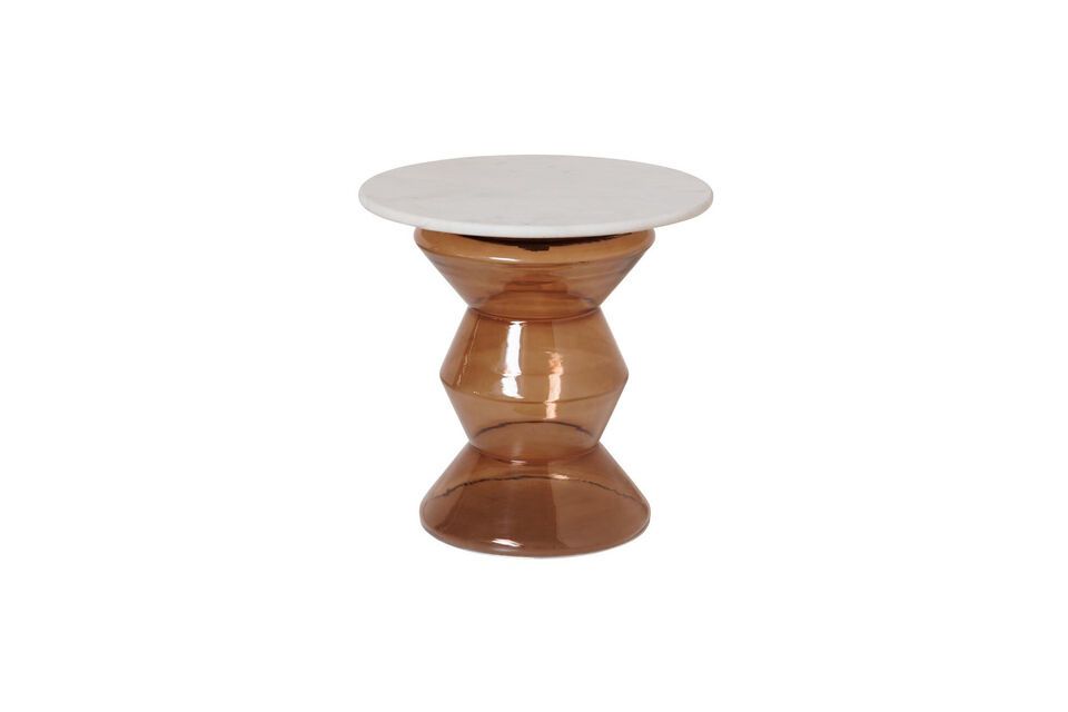 Découvrez l\'élégance intemporelle avec notre Table basse en marbre blanc et marron Gaya