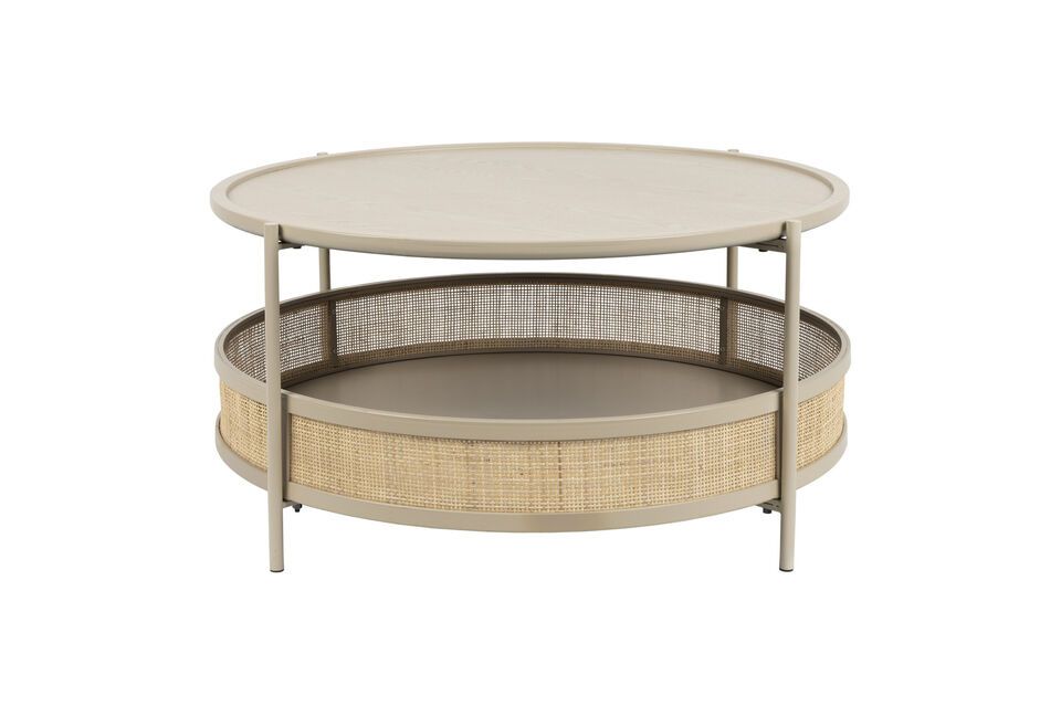 Table basse en rotin beige Makoto White Label