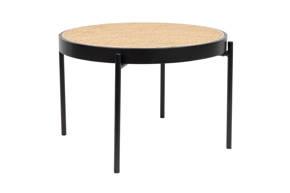 Table basse en rotin noir Spike Zuiver