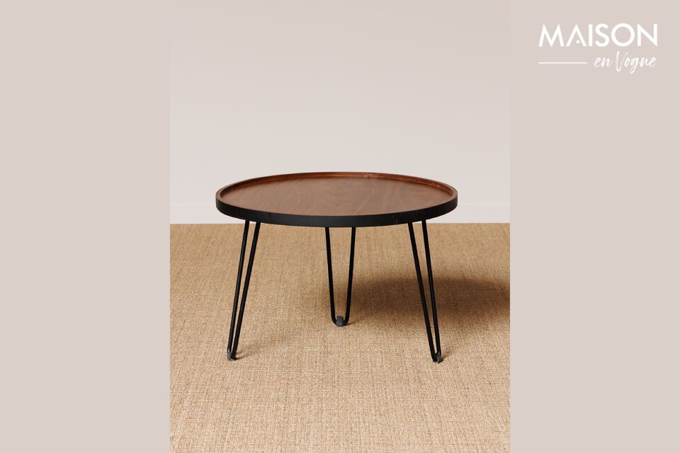 Table basse en teck marron Noir Chehoma