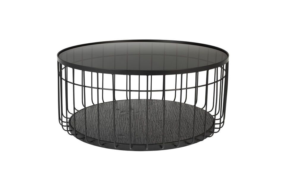 Table basse en verre noir Lance White Label