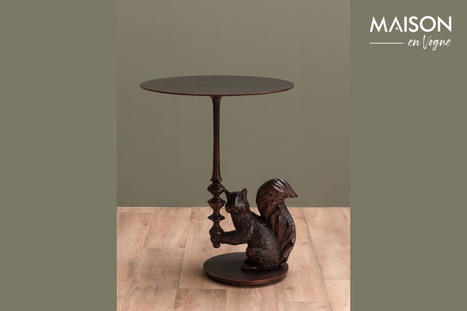 Table d'appoint en aluminium marron Nutkin Chehoma