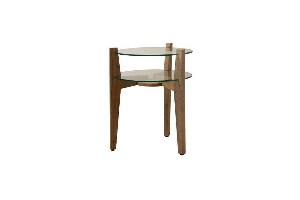 Découvrez l\'élégance fonctionnelle avec notre table d\'appoint en bois clair \