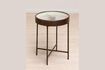 Miniature Table d'appoint en cuir marron Boussole 1