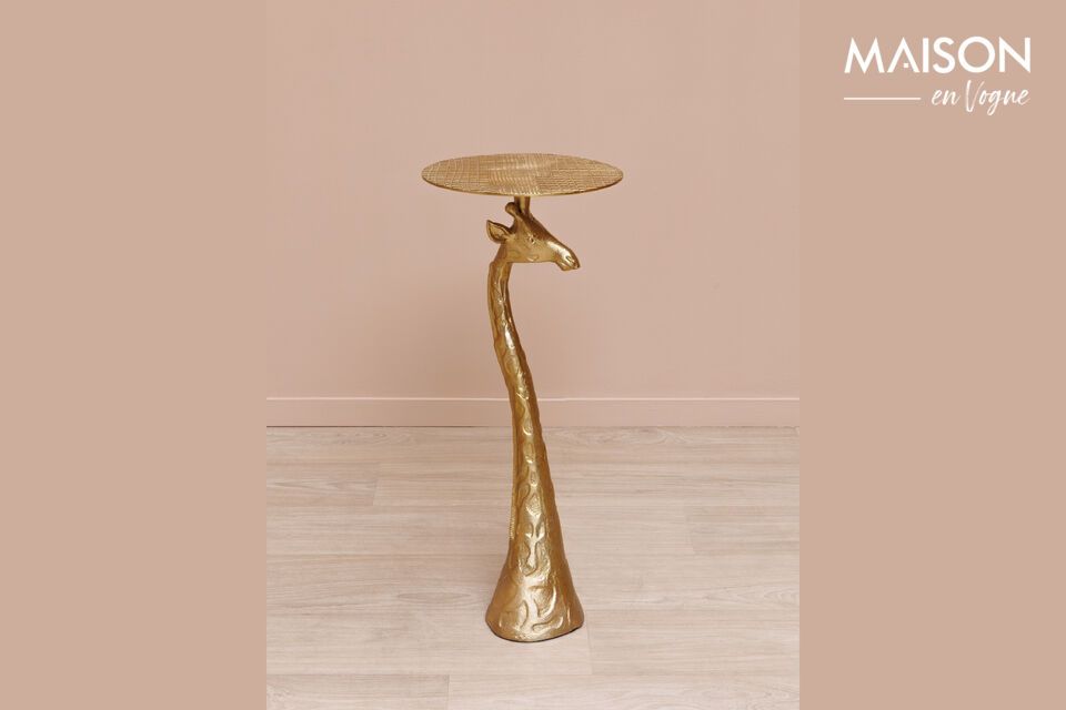 Table d'appoint en métal or Giraffe Chehoma