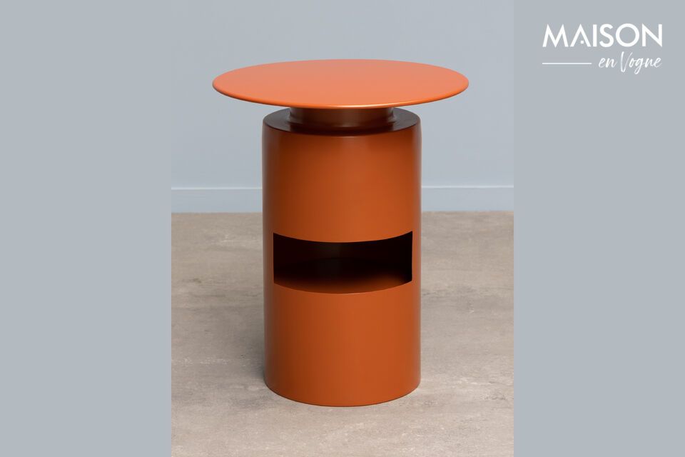 Table d'appoint en métal orange Shifumi Chehoma