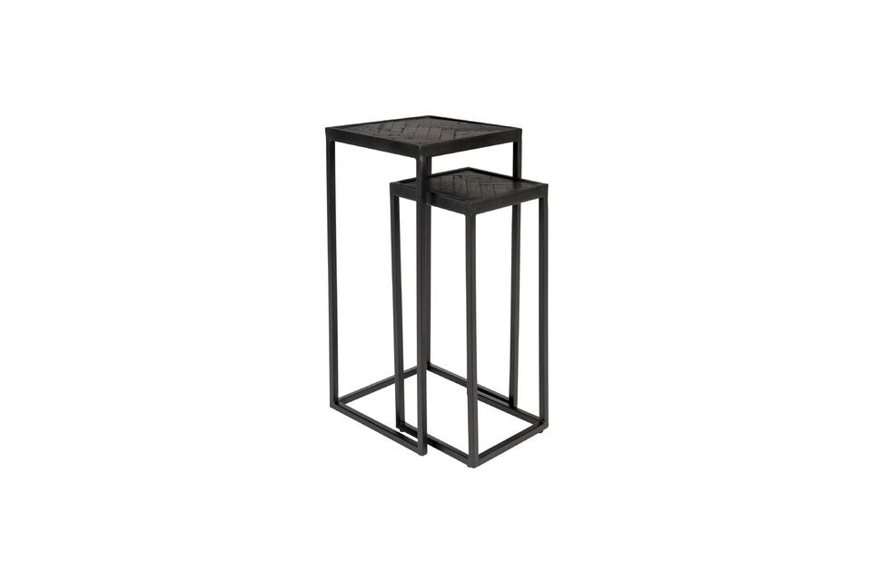 Table d'appoint en teck noir Parker White Label