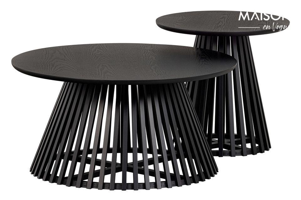 Table d'appoint haute en bois noir Slats Vtwonen - 50cm