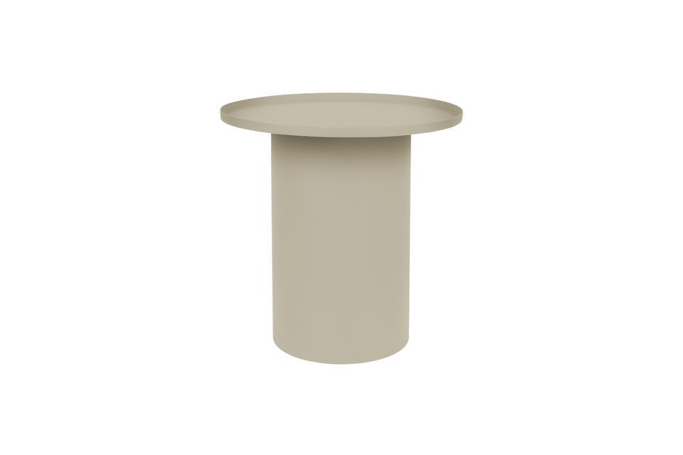 Table d'appoint ronde en métal beige Sverre White Label