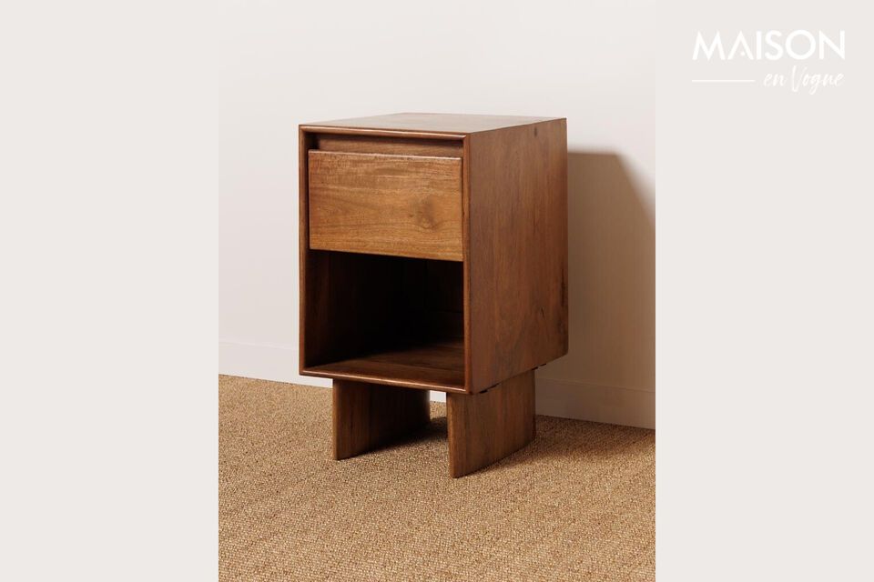 Découvrez l\'élégance fonctionnelle avec notre nouvelle table de chevet en bois d\'acacia