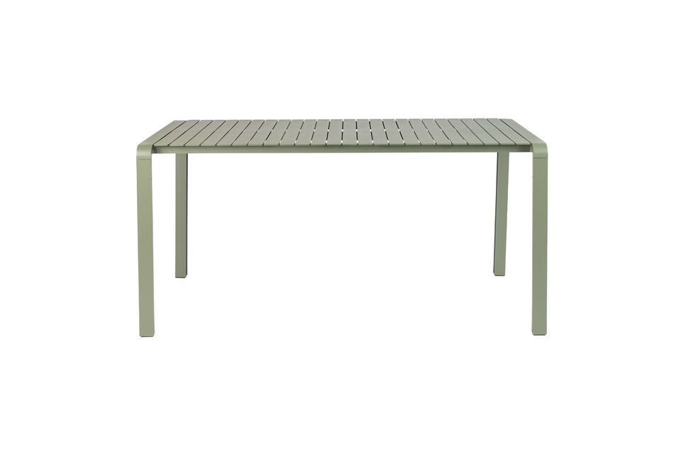 Découvrez l\'élégance et la résilience avec la Table de repas Vondel en aluminium vert