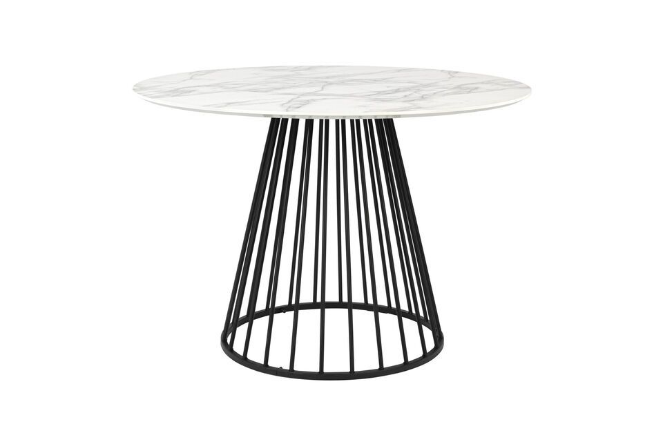 Table de repas en marbre blanc Floris White Label